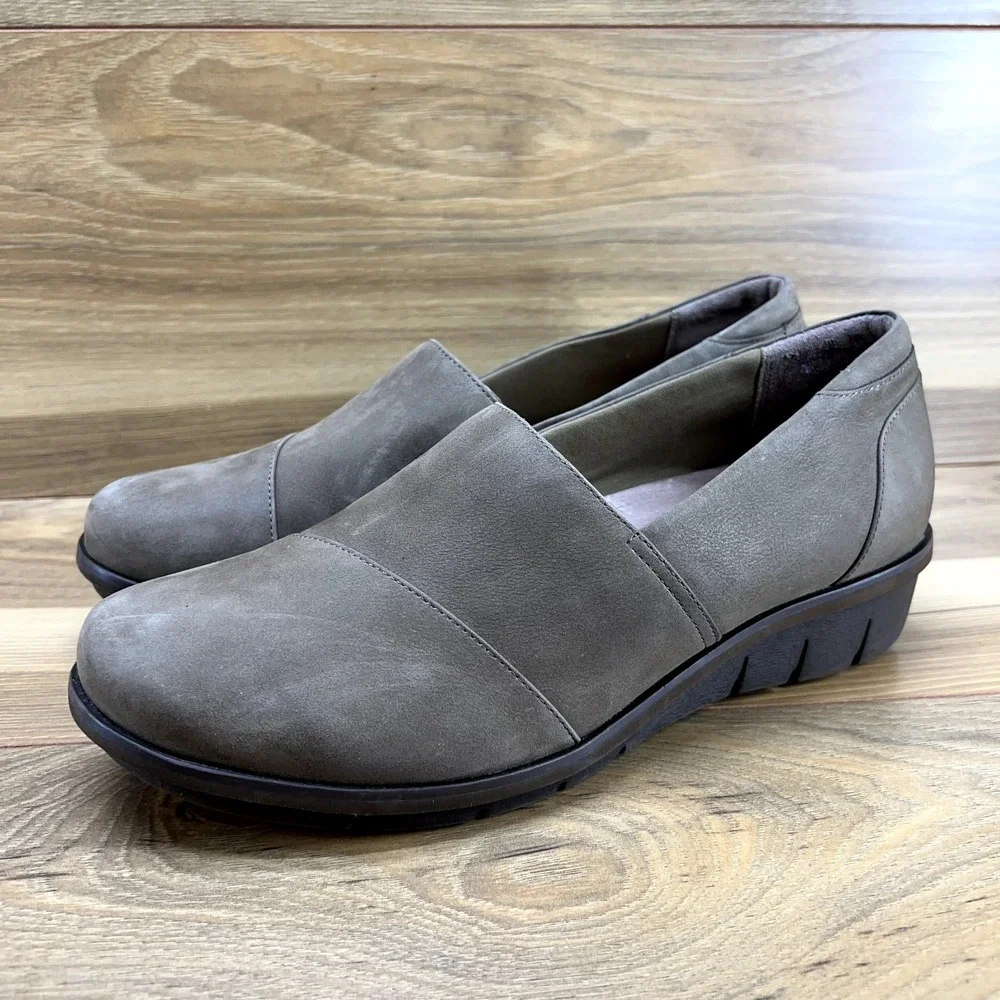 Dansko Womens Shoes Size 11 EU 41 Julia Comfort Wedge‎ Walnut Nubuck Slip On